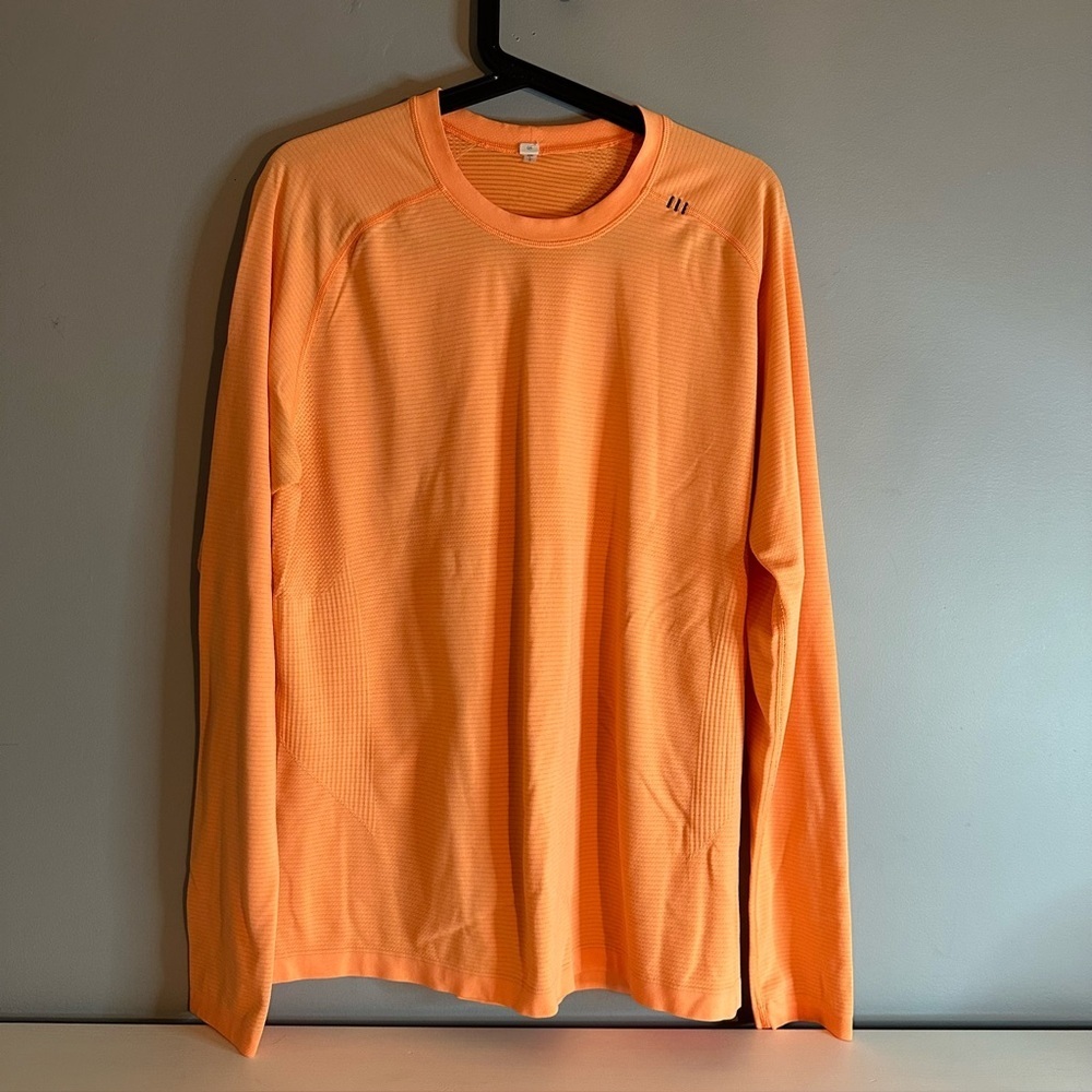 Lululemon - Mens, Metal Vent Tech, Long Sleeve, Orange, Size L